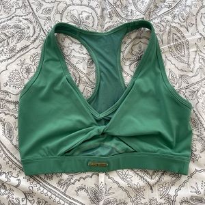 Gymshark x Whitney Simmons Mesh Sports Bra in Palm Green